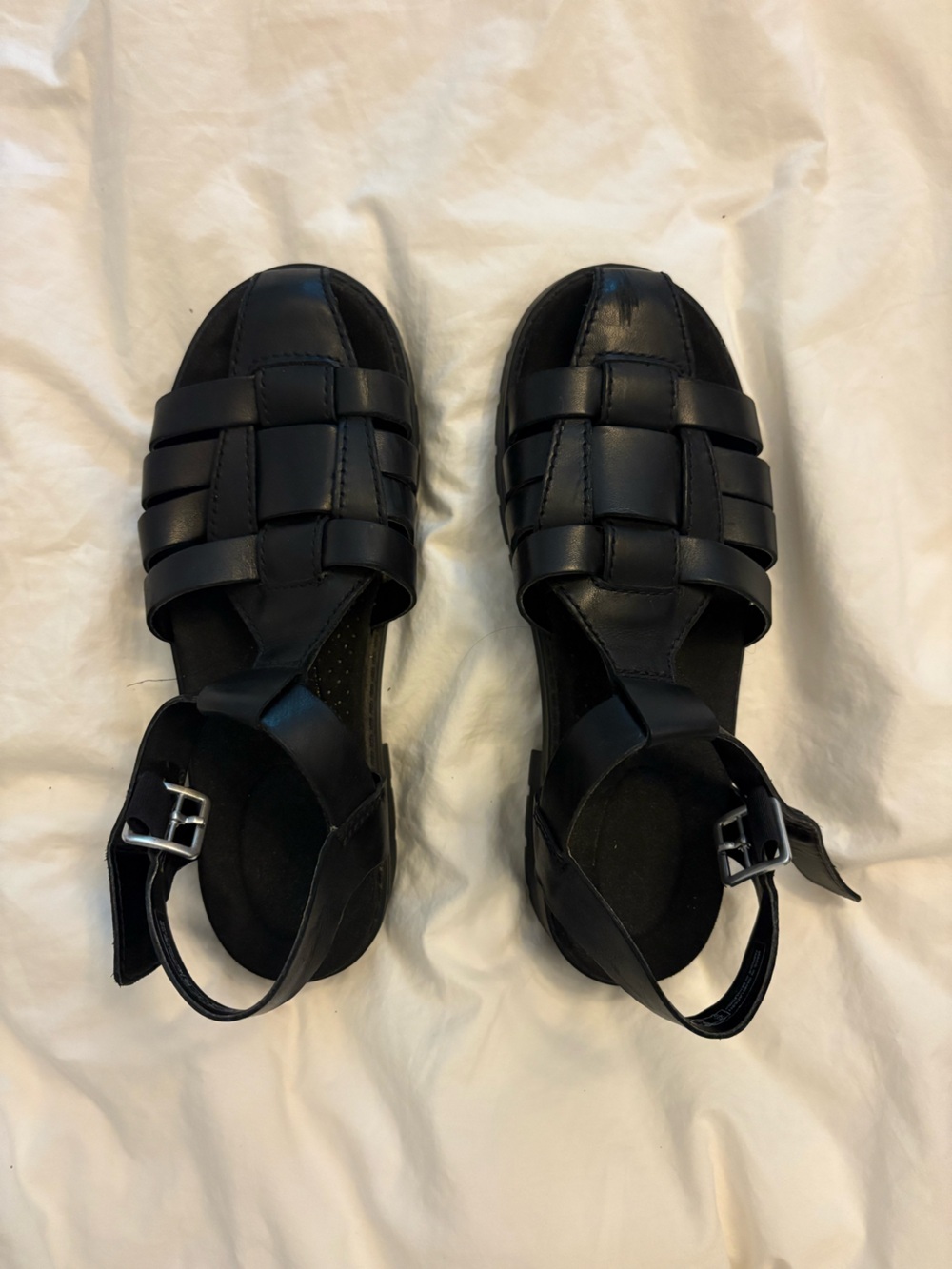 Clark’s Black Woven Leather Women's Sandals